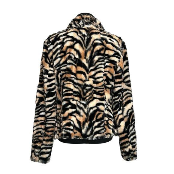 Kate Rosy animal print faux fur open front jacket size Small - Picture 9 of 14